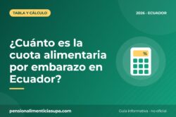 ¿Cuánto es la cuota alimentaria por embarazo en Ecuador?